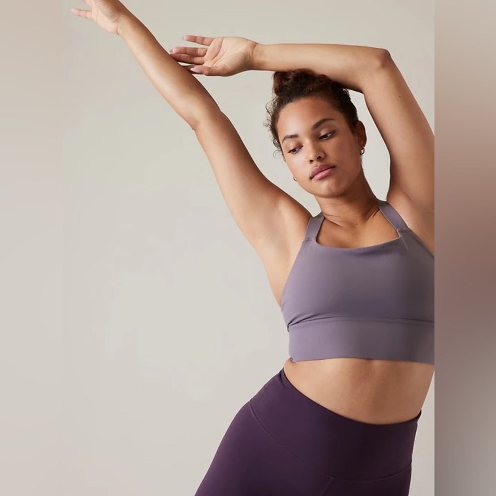 Athleta NWOT Warrior Longline Bra, Medium, A-C Cups (Dusk Violet)